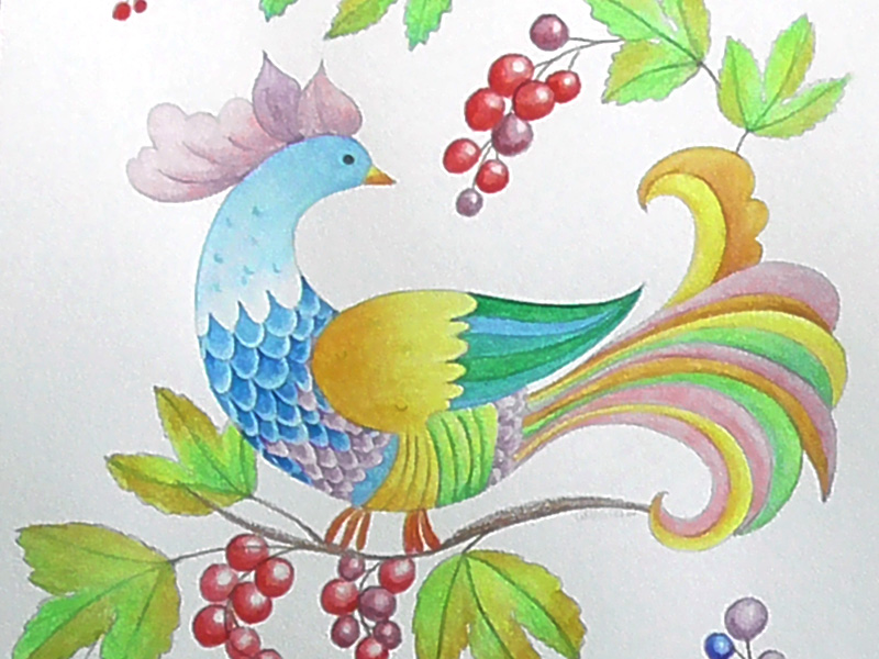 大人の塗り絵をレベルアップ 水彩色鉛筆の使い方その２ 花の日本刺繍